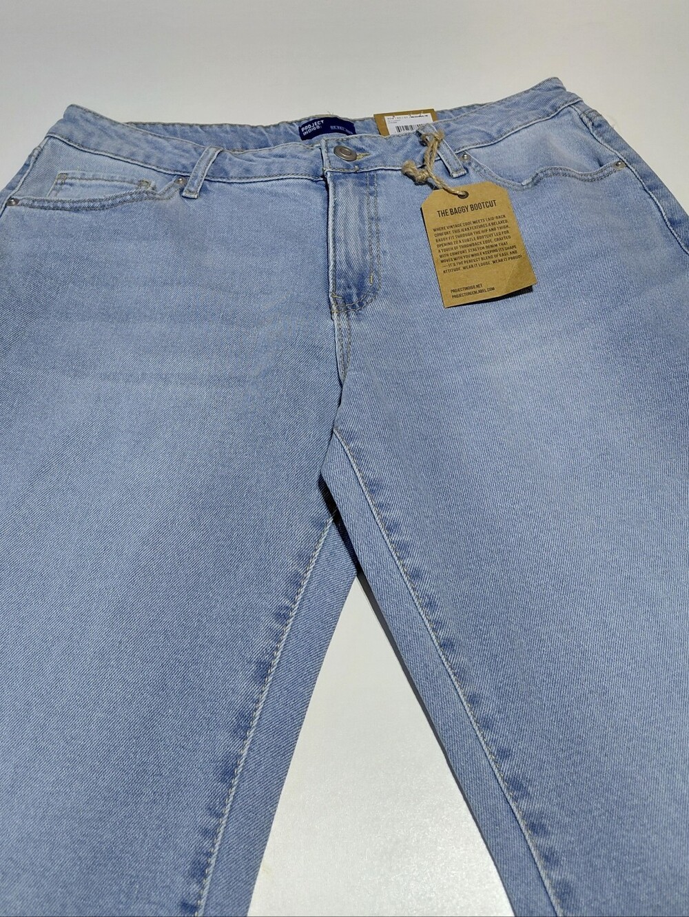 PROJECT INDIGO Women's Low Rise  Baggy Bootcut Light Blue Jeans Size 13